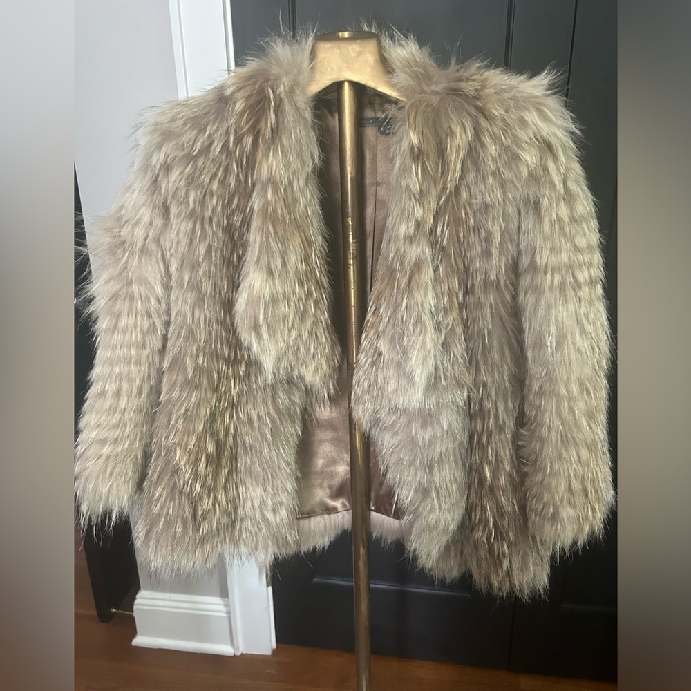 Vince fur jacket size small. Multi-color browns and beiges.